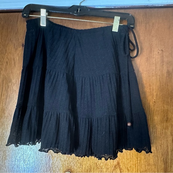 J Valdi Black Bikini Coverup Skirt Pool Beach Cover Sheer Adjustable Tie Sz S - Picture 8 of 8